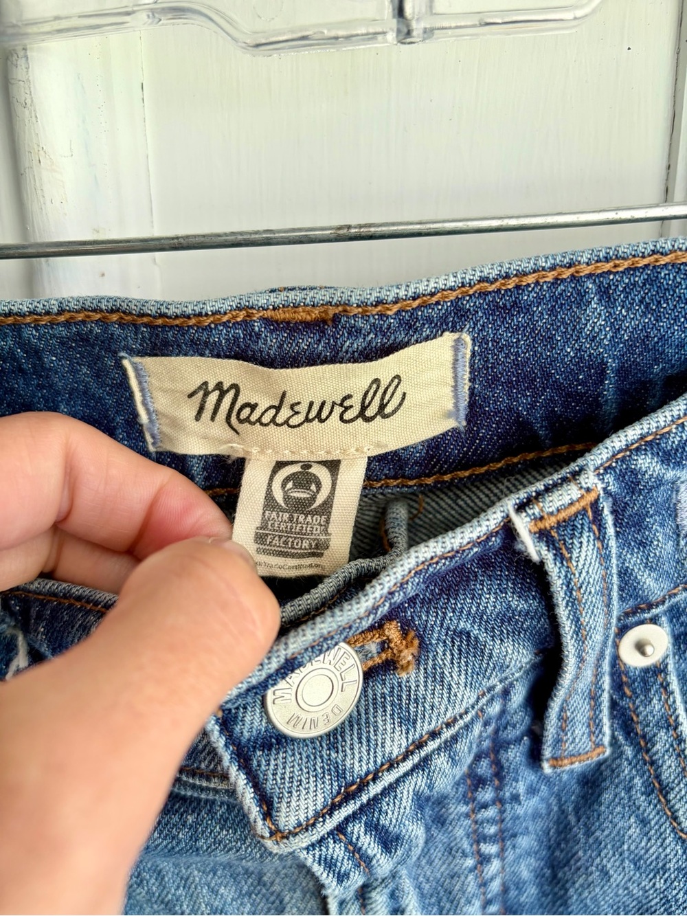 Madewell High-Rise Slim Straight Jeans in Medium Blue - Picture 2 of 9